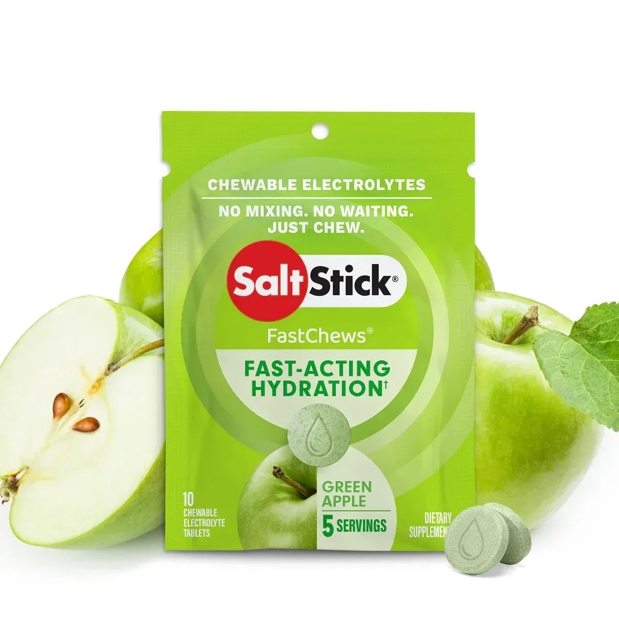 SaltStick Green Apple Electrolyte FastChews (10 Count)