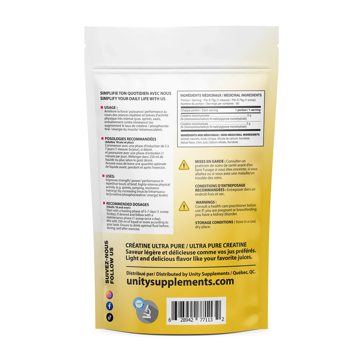Unity Supplements | Pure Creatine Monohydrate 2.0