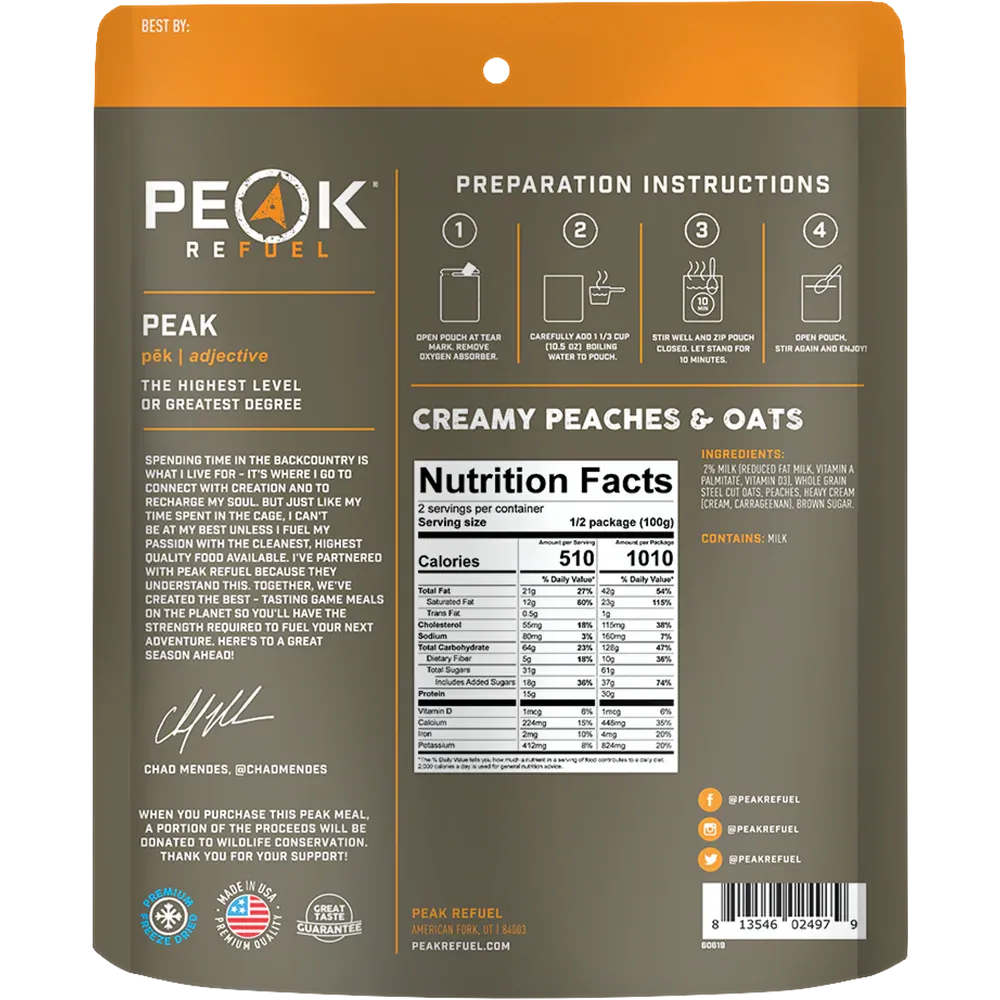 Peak Refuel | Creamy Peaches and Oats Trail Breakfast