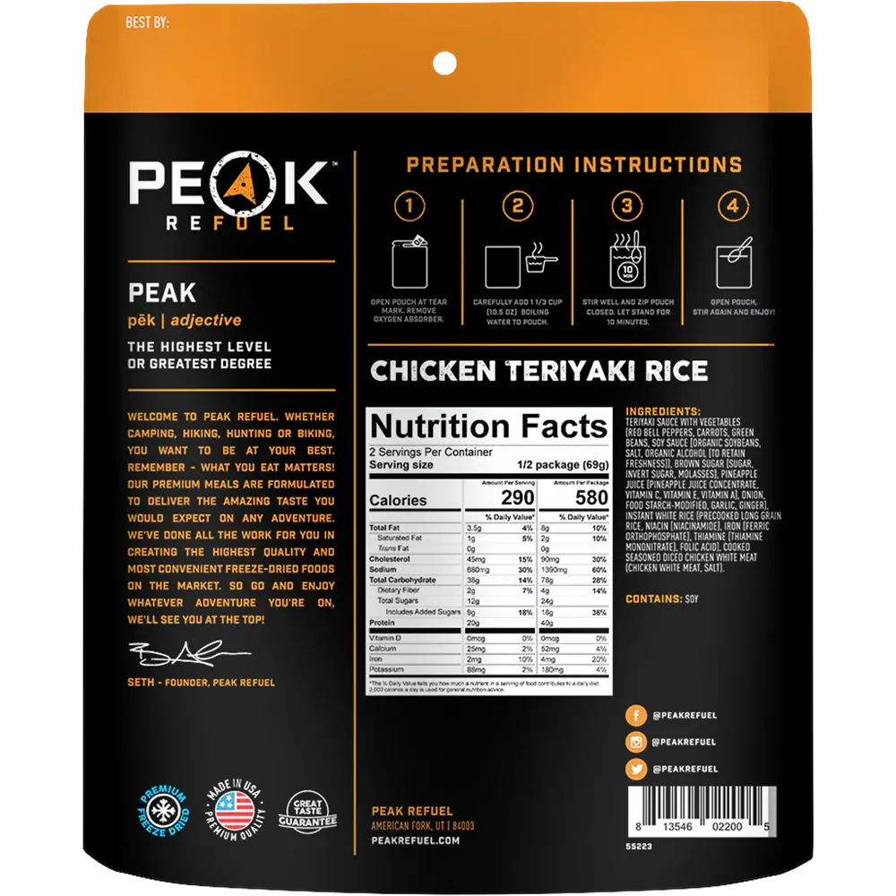 Peak Refuel | Chicken Teriyaki Backcountry Camp Meal