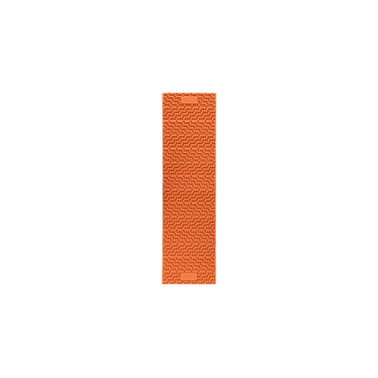 Front view of the Sunset Orange NEMO Switchback full-length foam sleeping pad showcasing its unique interlocking hexagonal node pattern and accordion folding design.
