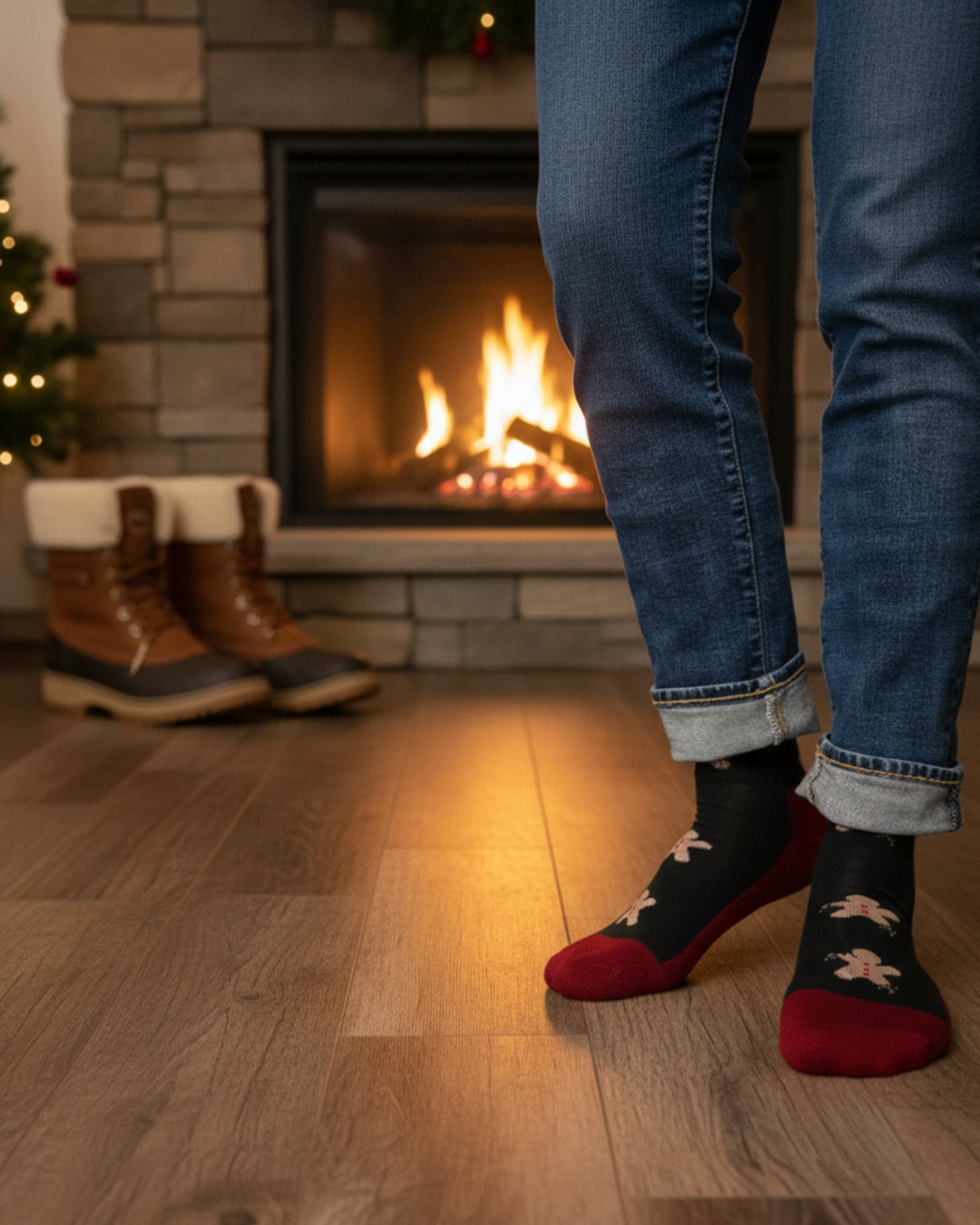 Friday Sock Co. Men's Gingerbread Bite Merino Wool Socks