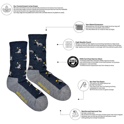 Friday Sock Co. Men's Wolf & Moon Merino Wool Socks