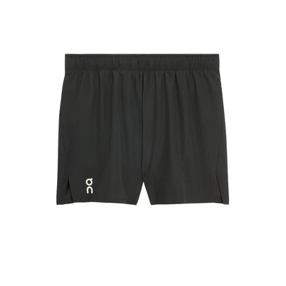 Black trail running shorts from On Running,  brand logo on a white background