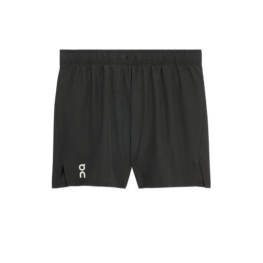 Black trail running shorts from On Running,  brand logo on a white background