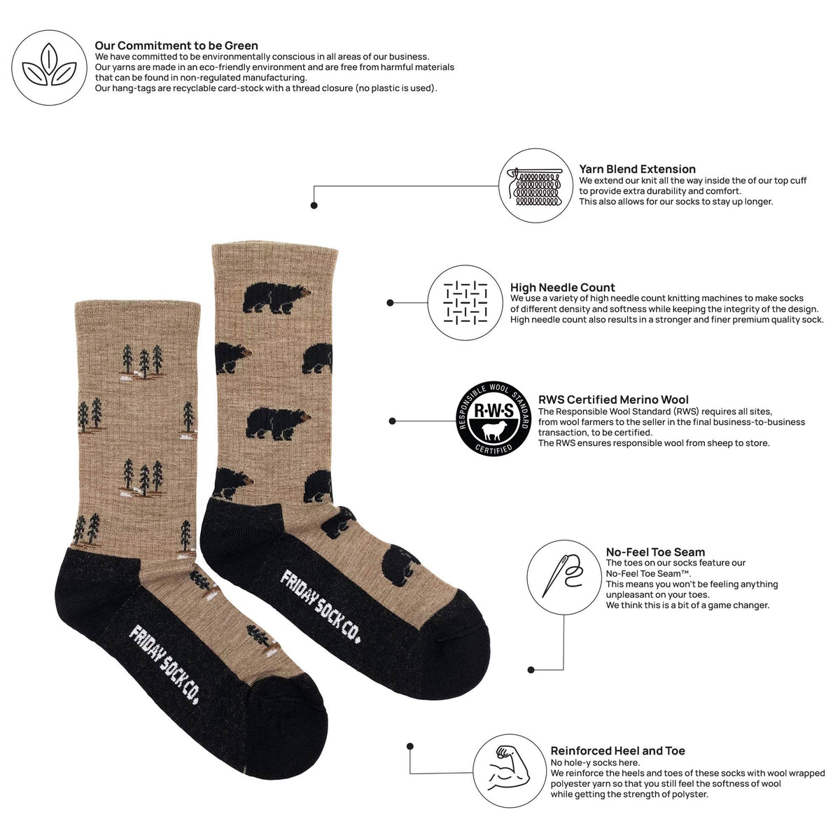 Women's Bear & Tree Merino Wool Socks - All-Season Comfort