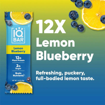 IQBAR Lemon Blueberry Brain + Body Protein Bar