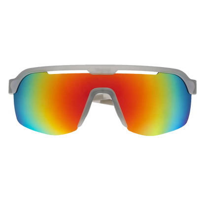 Goodr BOLT G Too Lit To Quit performance sunglasses with orange reflective lenses.