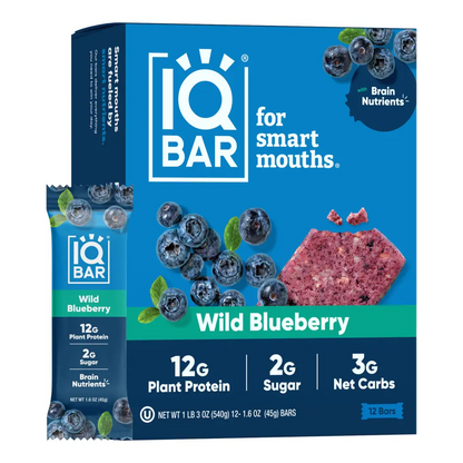 IQBAR Wild Blueberry Brain + Body Protein Bar