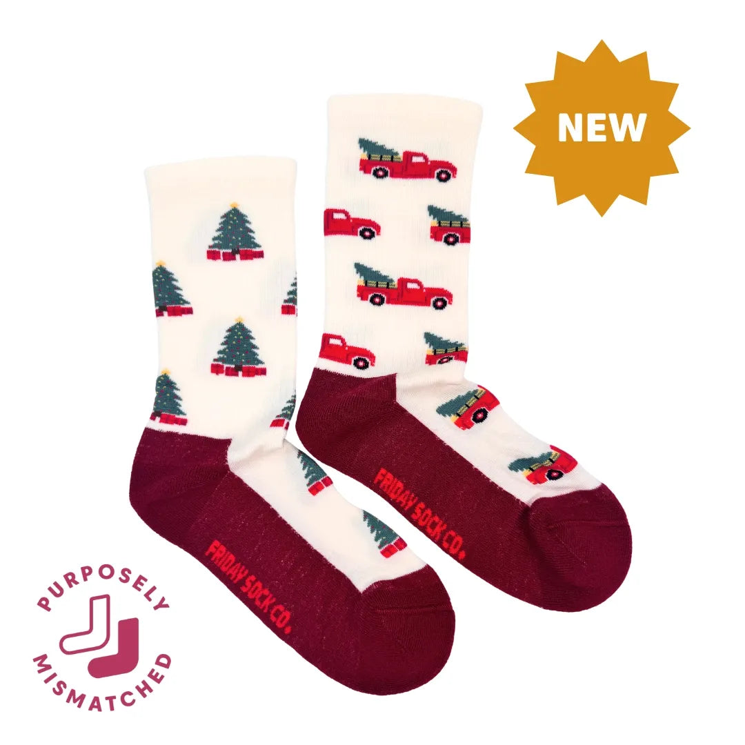 Friday Sock Co. Women's Christmas Truck Merino Wool Socks