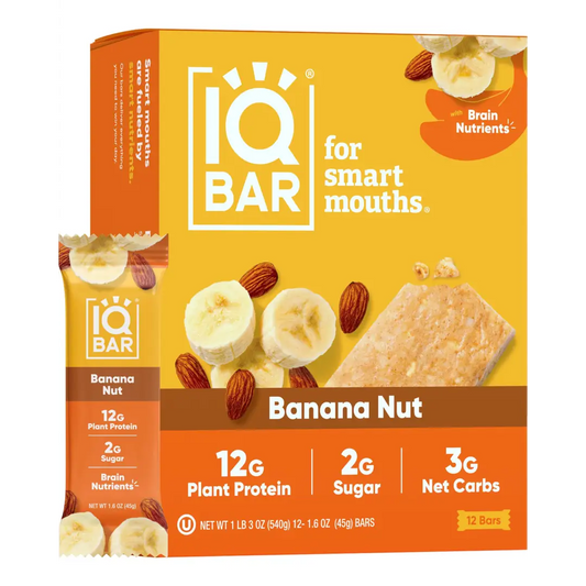 IQBAR Brain & Body Plant Protein Bar - Banana Nut