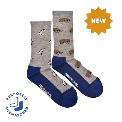 Friday Sock Co. Men's Bear in the Wild Merino Wool Socks