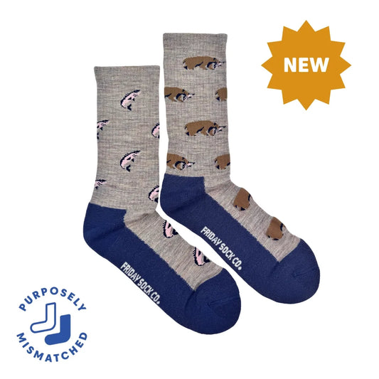 Friday Sock Co. Men's Bear in the Wild Merino Wool Socks