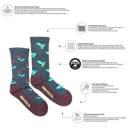 Friday Sock Co. Women's Hummingbird Merino Wool Socks