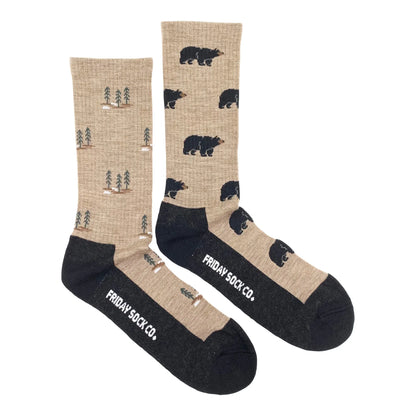 Friday Sock Co. Men's Bear and Tree Merino Wool Socks