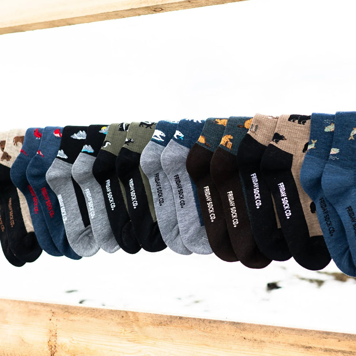 Friday Sock Co. Men's Bear and Tree Merino Wool Socks