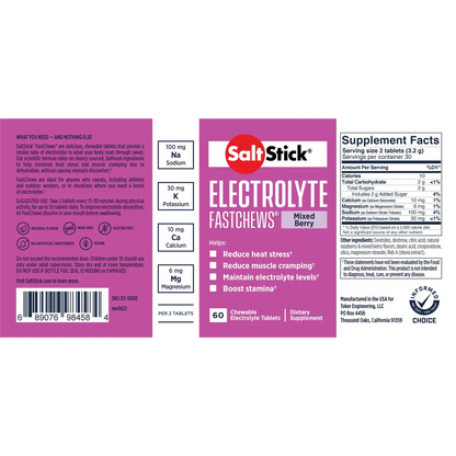 SaltStick | Mixed Berry Electrolyte FastChews (60 Count)
