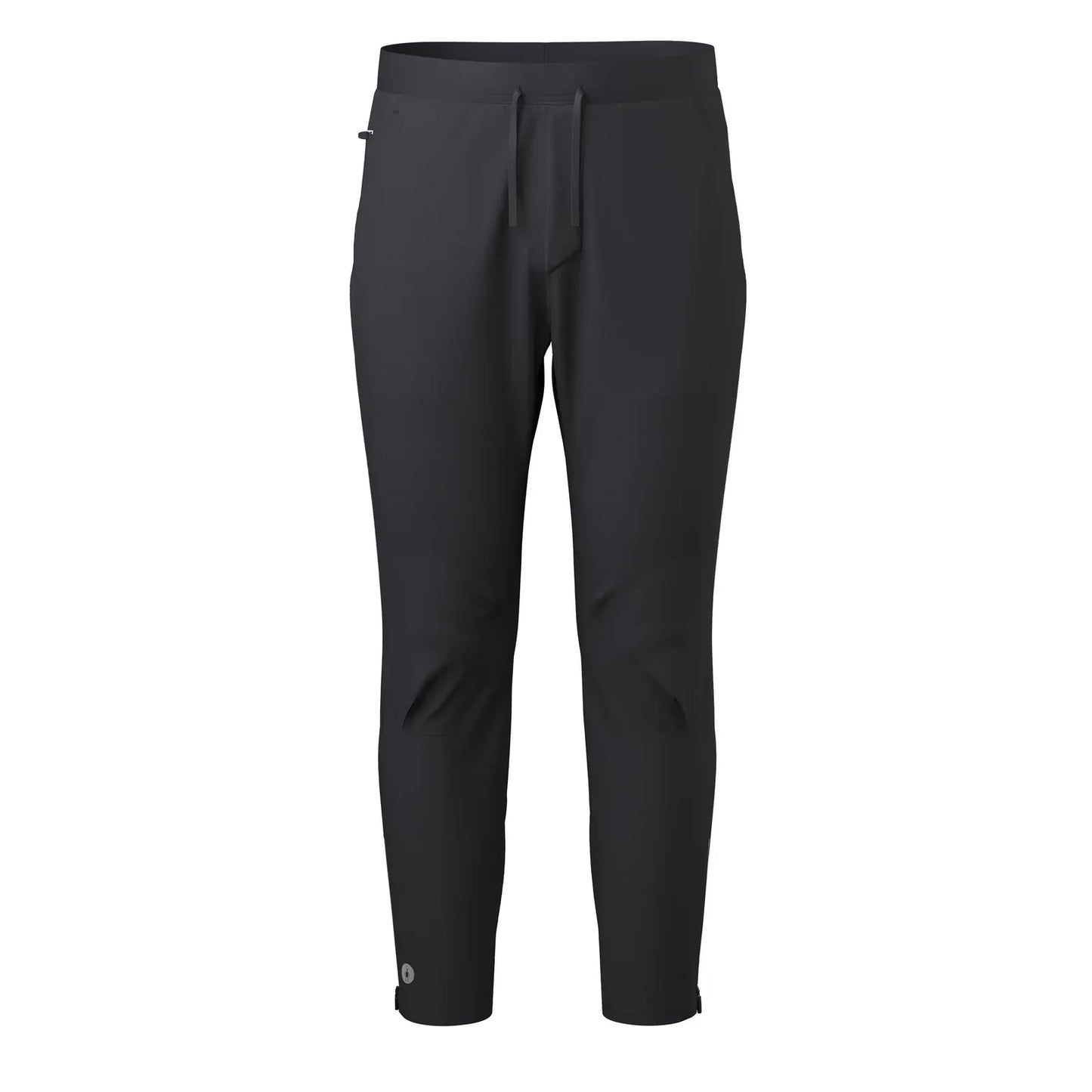 Black Smartwool Active Running pants with a drawstring waistband, displayed on a clean white background.