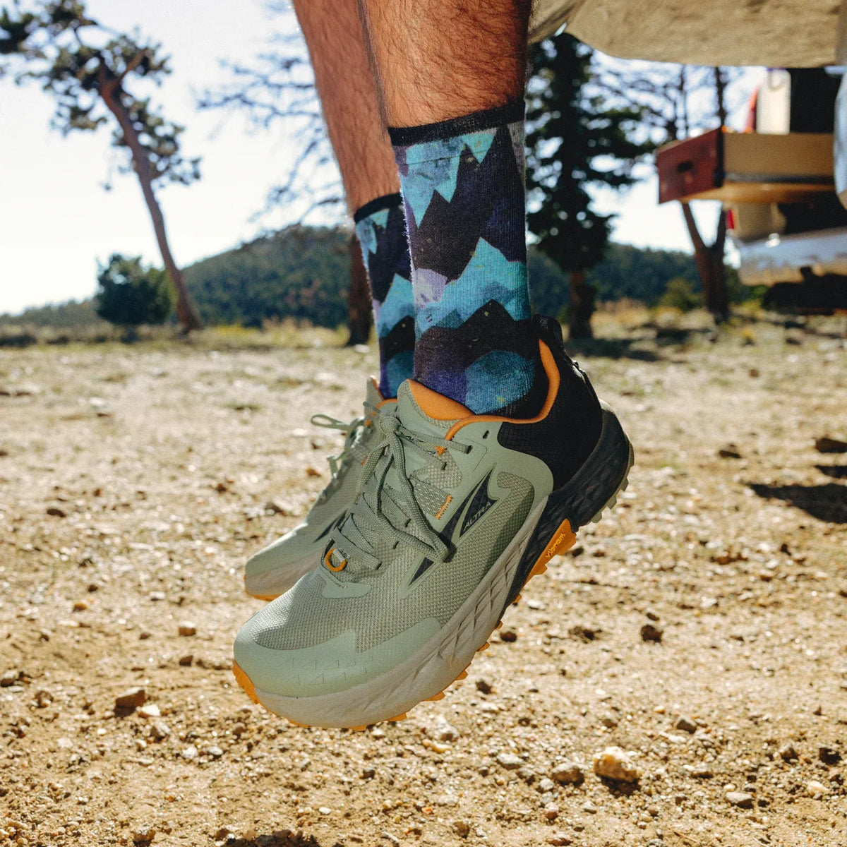 Smartwool Trail Run Summit Sector Print Crew Socks