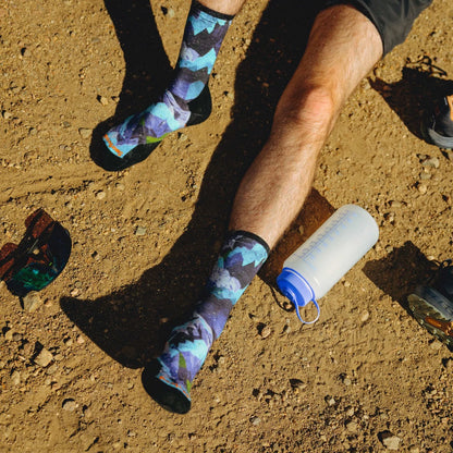 Smartwool Trail Run Summit Sector Print Crew Socks