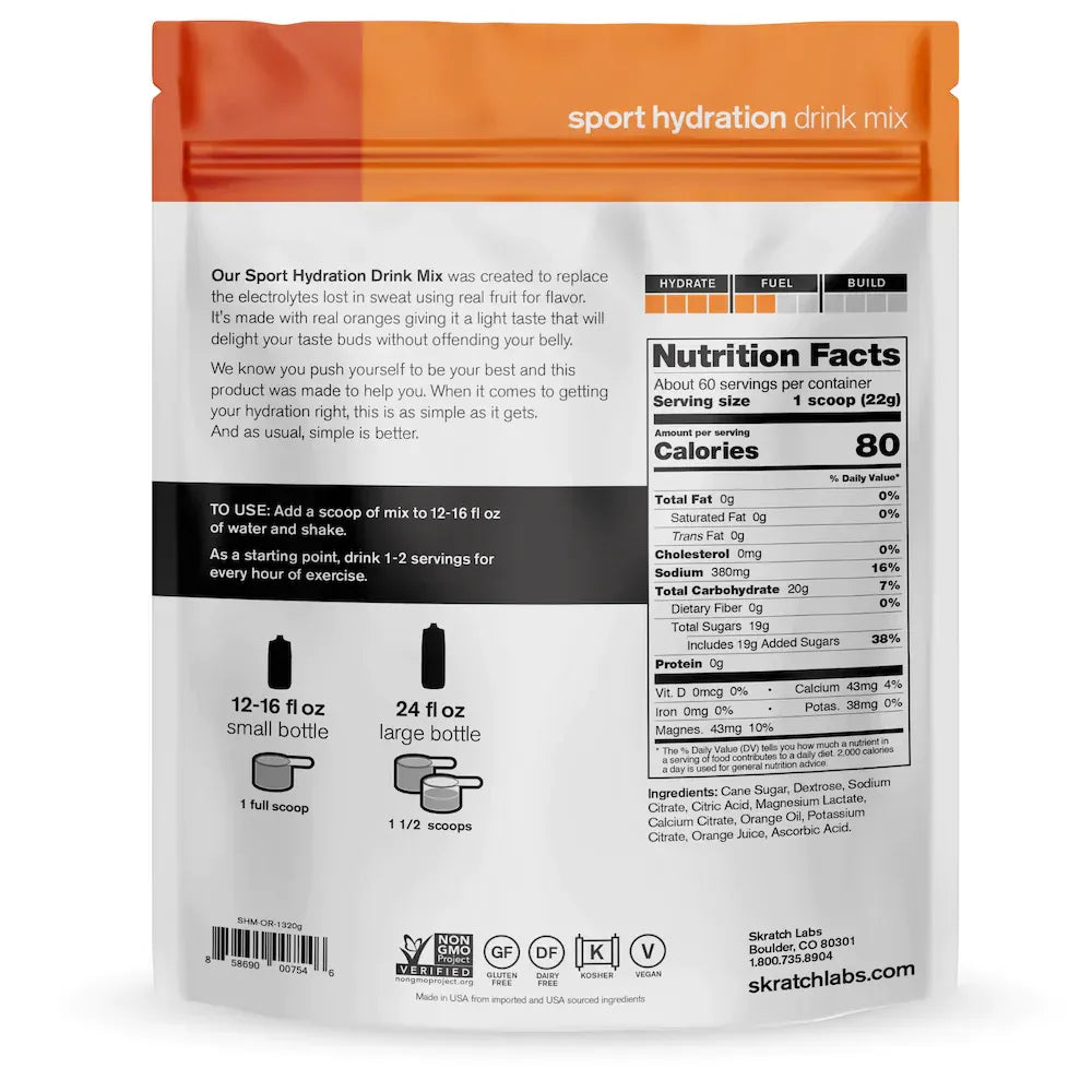 Sport Hydration Drink Mix 60 Servings 1320g Orange