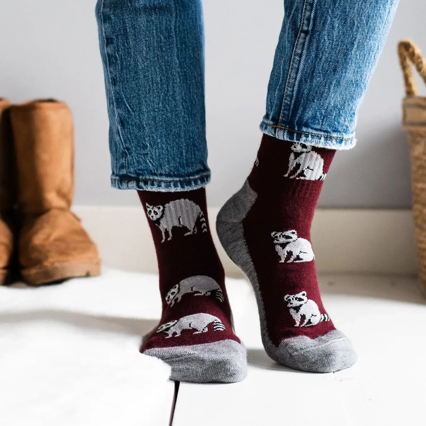 Raccoon Merino Wool Sock's Women's 5-10