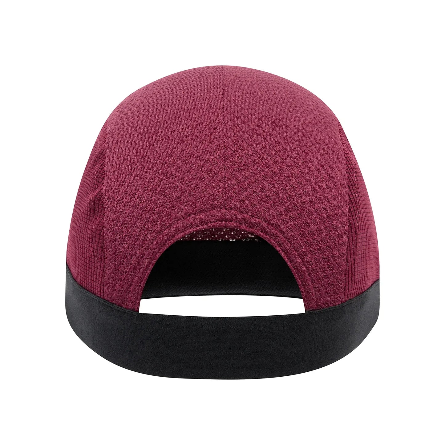 Rear view red cap with black elastic adjustment