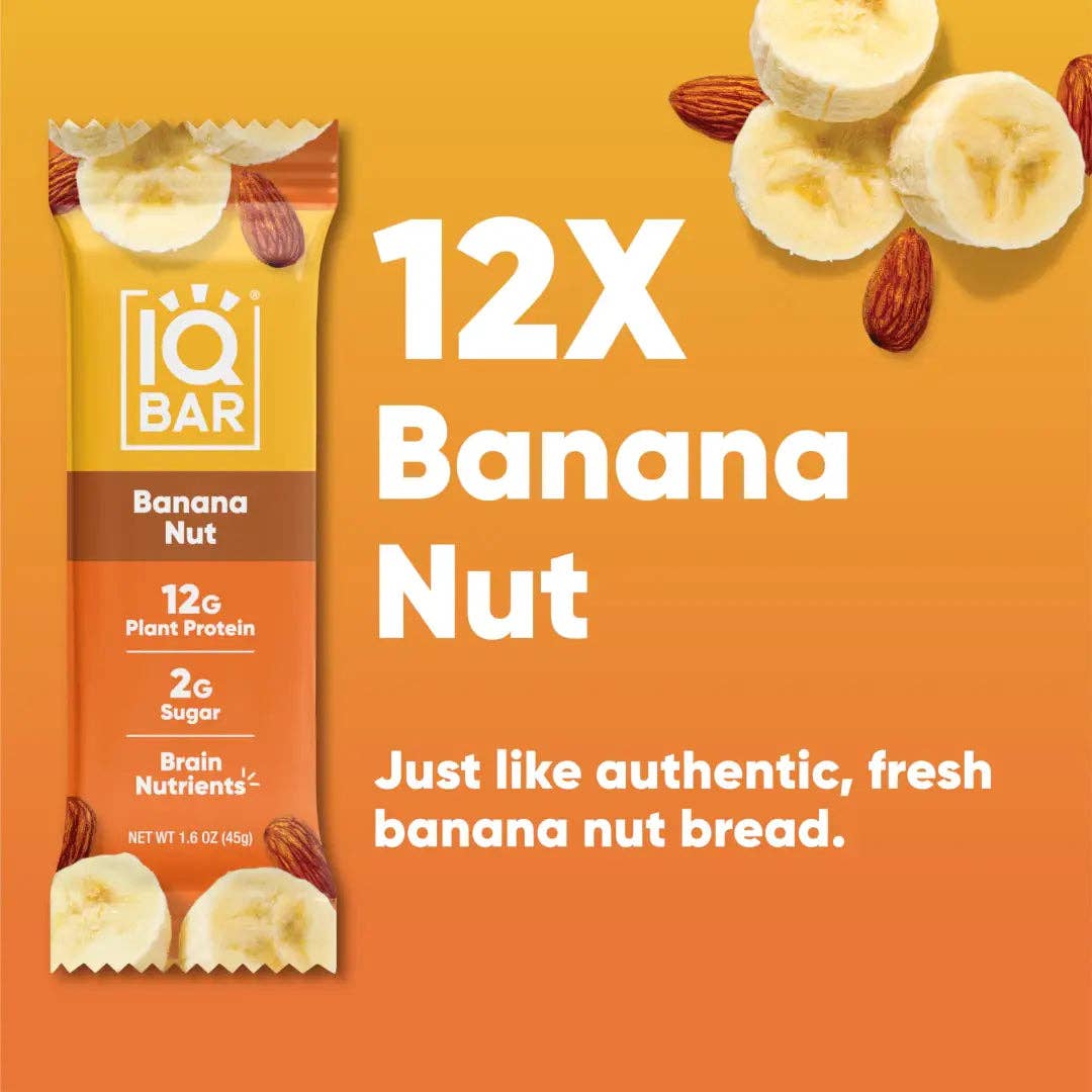 IQBAR Brain & Body Plant Protein Bar - Banana Nut