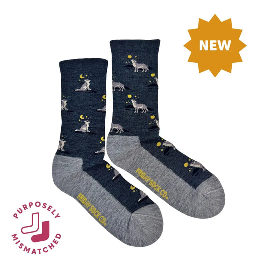 Friday Sock Co. Women's Wolf & Moon Merino Wool Socks