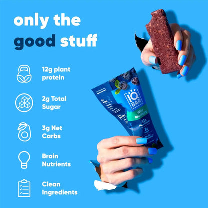 IQBAR Wild Blueberry Brain + Body Protein Bar