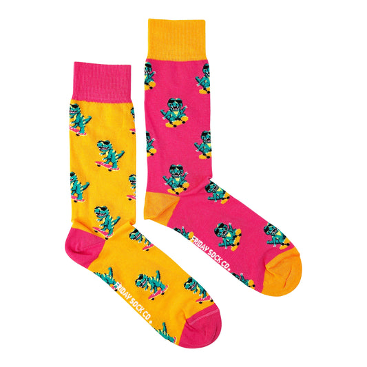 Dinos on Skateboards Socks Men's 7-12