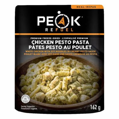 Peak Refuel Chicken Pesto Pasta packaging on a white background