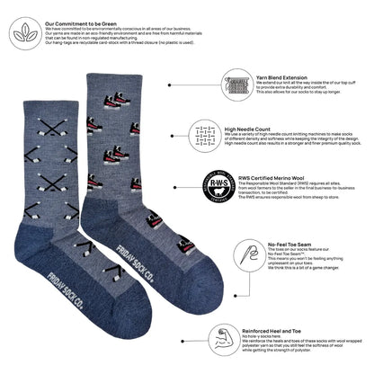 Friday Sock Co. Men's Hockey League Merino Wool Socks