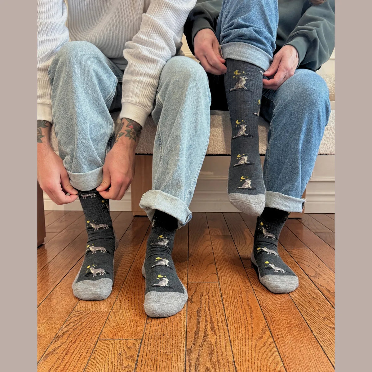 Friday Sock Co. Men's Wolf & Moon Merino Wool Socks