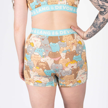 Devon & Lang Women's Bria 5" Boxer Brief - Cat Stack