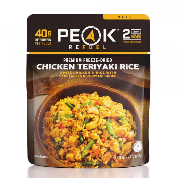 Peak Refuel Chicken Teriyaki Rice package on a white background