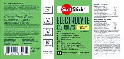 FastChews Electrolytes Lemon Lime 60-Count