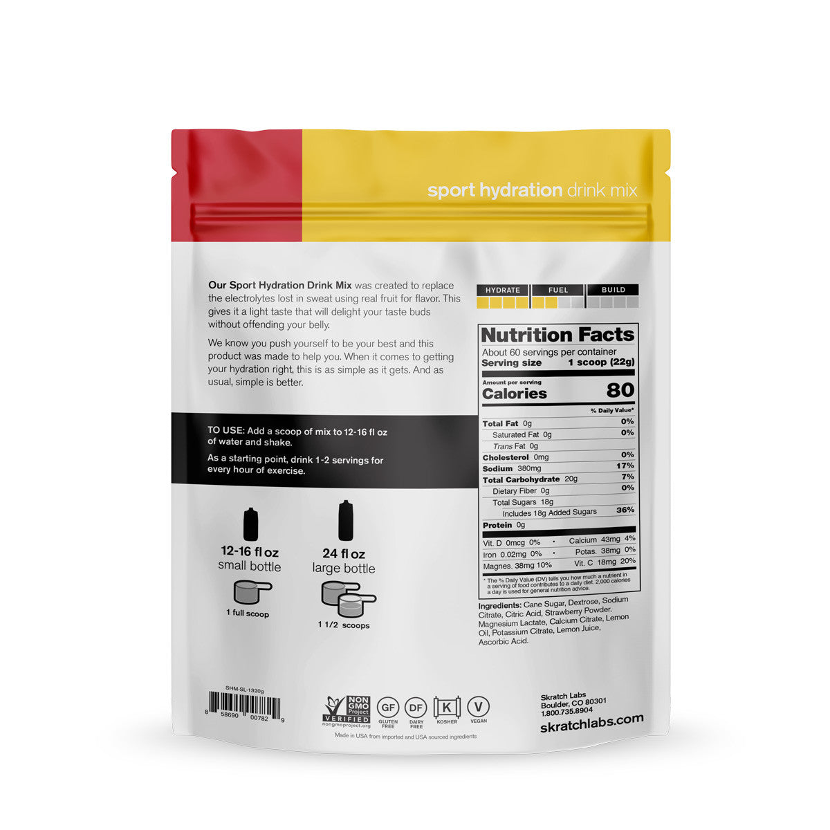 Sport Hydration Drink Mix 60 Servings 1320g Strawberry Lemonade