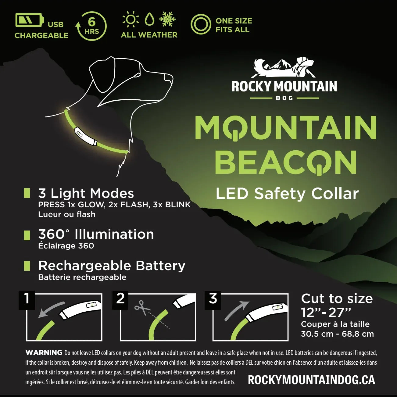 Rocky Mountain Dog Mountain Beacon LED Collar