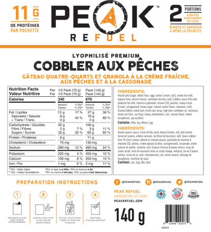 Peak Refuel Peach Cobbler - 670 Calorie Backcountry Dessert