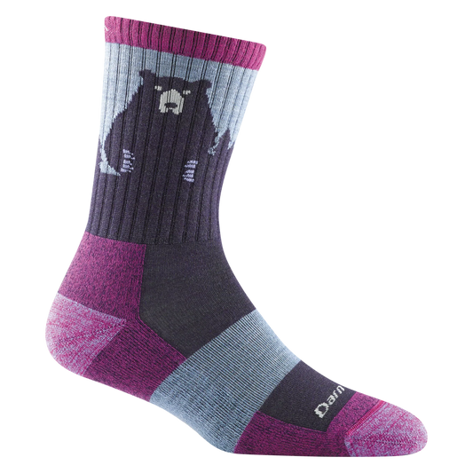 Bear Town Micro Crew Socks 1970 Purple Socks Women's