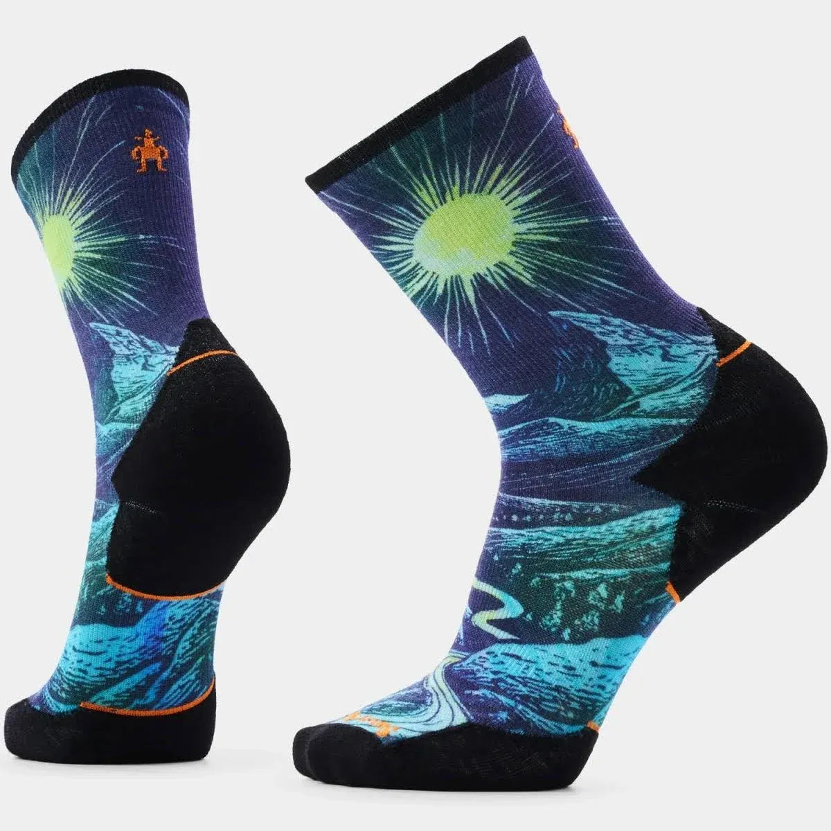 Smartwool Men's Trail Run Targeted Cushion Treeline Print Crew Socks