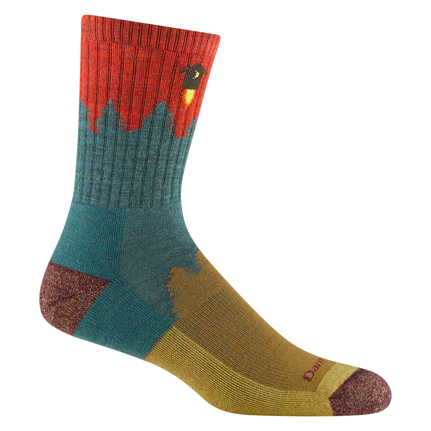 1974 Number 2 Micro Crew Midweight Hiking Sock Teal